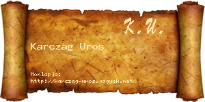 Karczag Uros névjegykártya